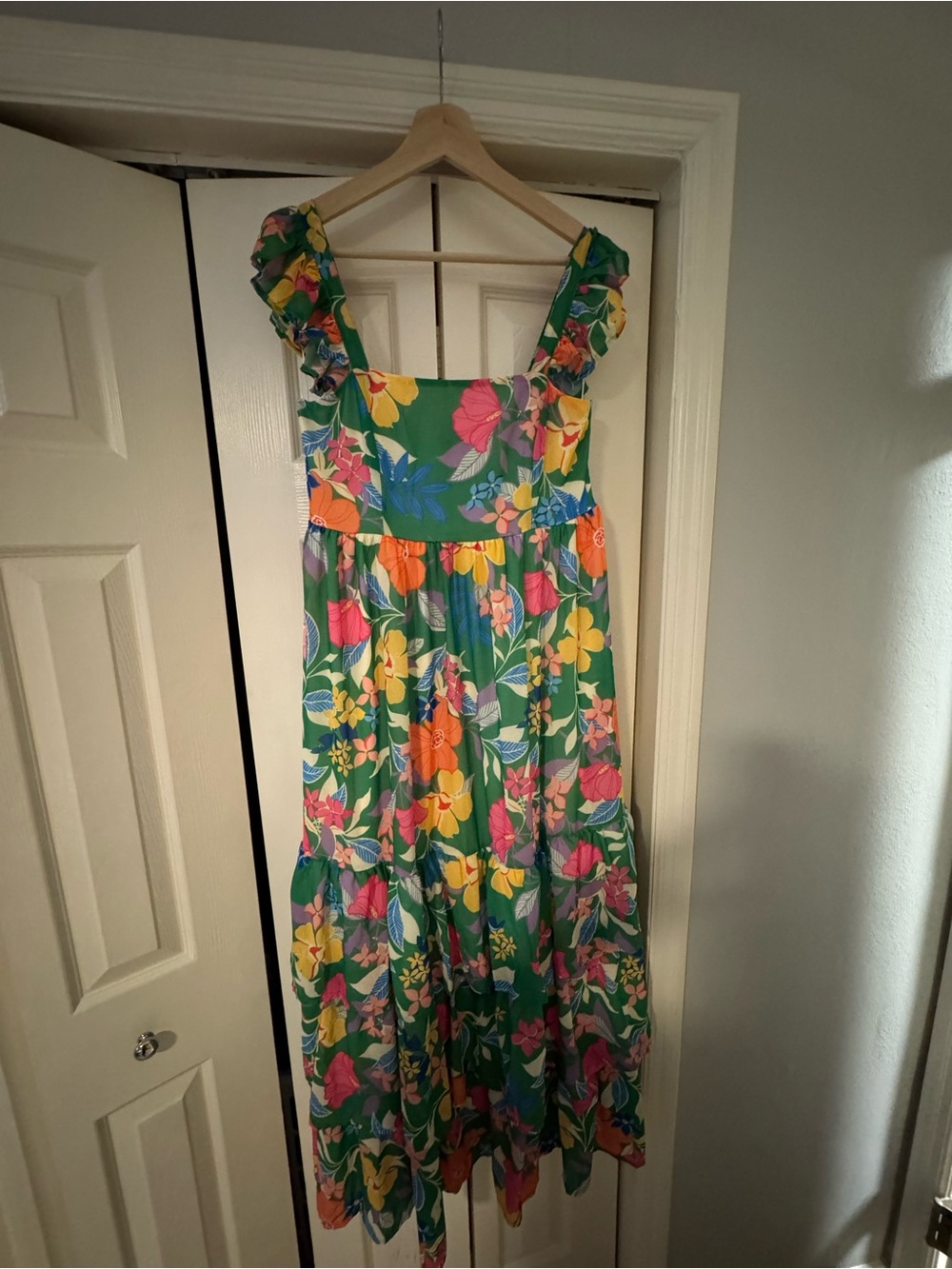 Baltic Born Green Floral Ruffle Strap Sundress